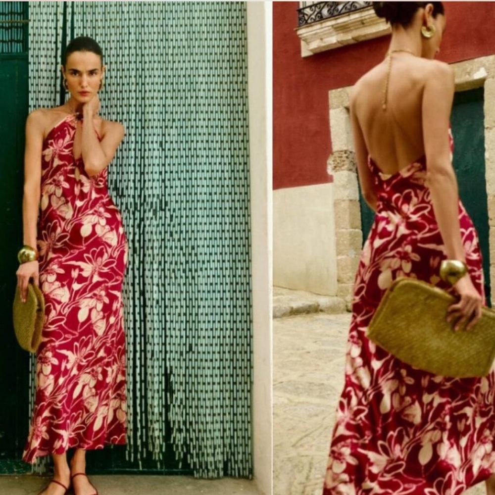 Reformation Yesenia silk dress in Las Dalias size M